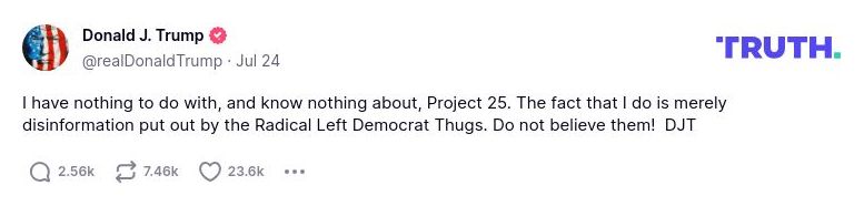 Post image from Donald Trump