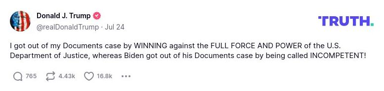 Post preview from Donald Trump