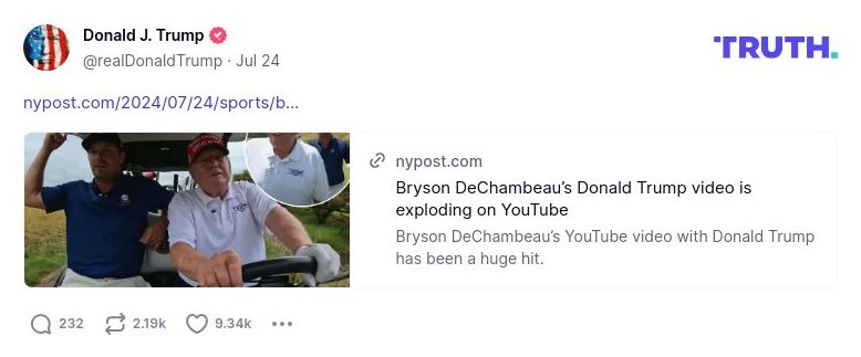 Post image from Donald Trump