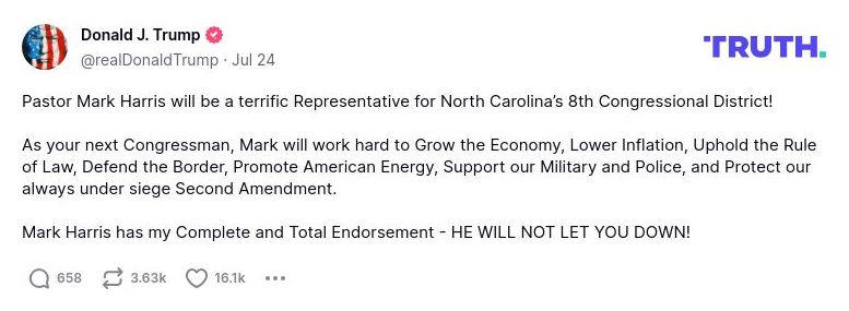 Post preview from Donald Trump