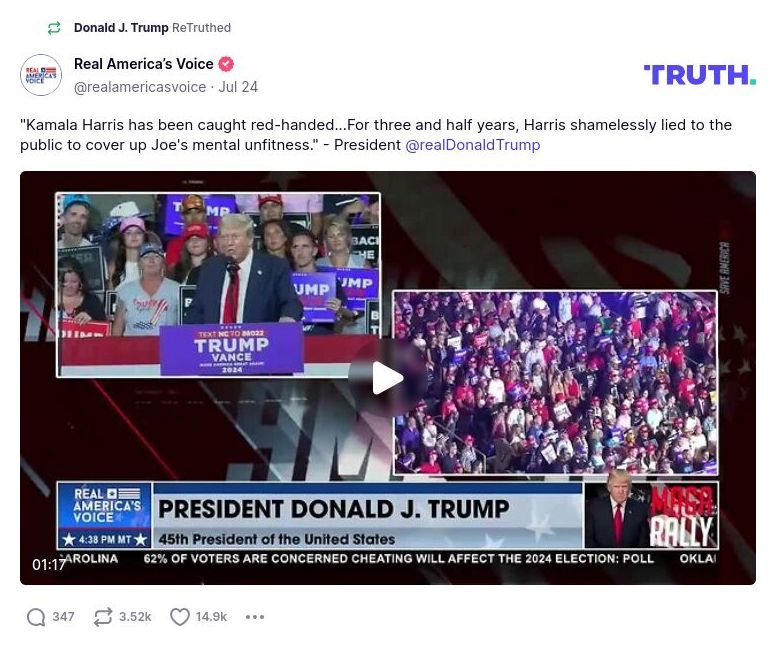 Post image from Donald Trump