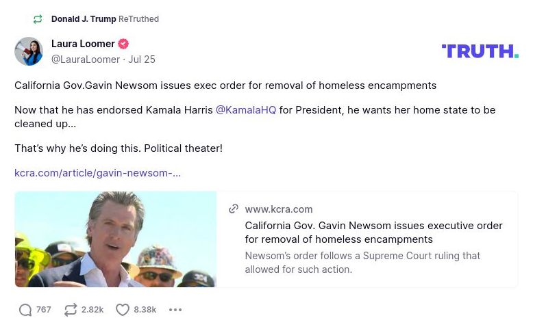 Post image from Donald Trump