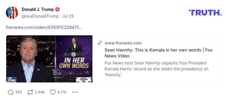 Post image from Donald Trump