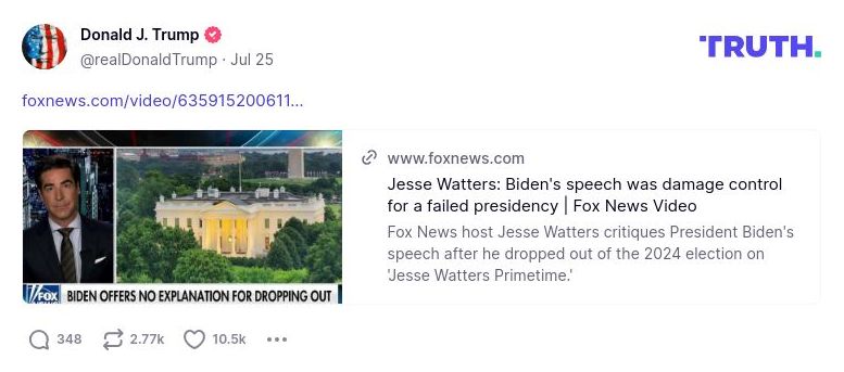 Post image from Donald Trump