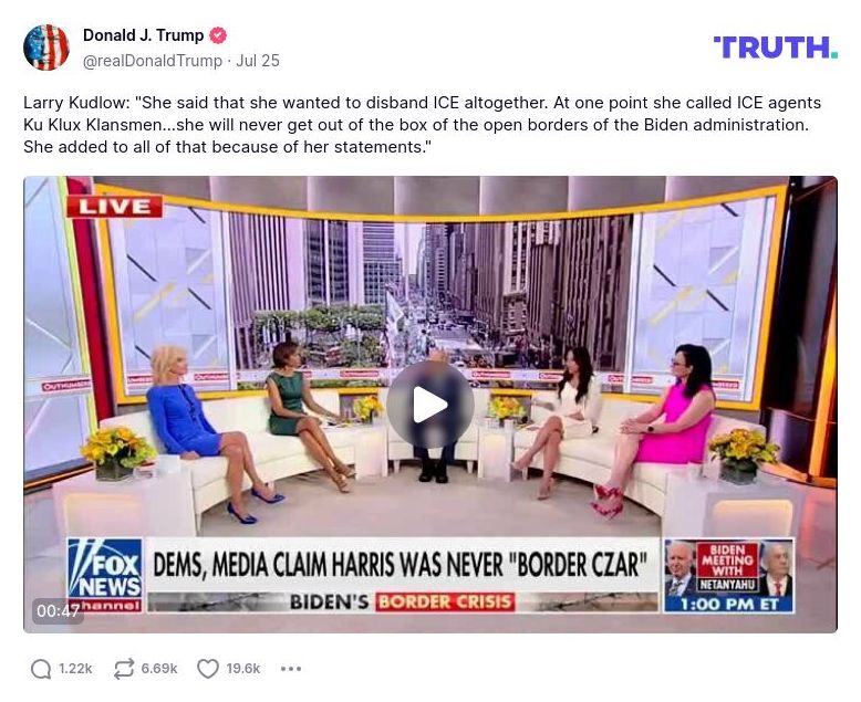 Post preview from Donald Trump