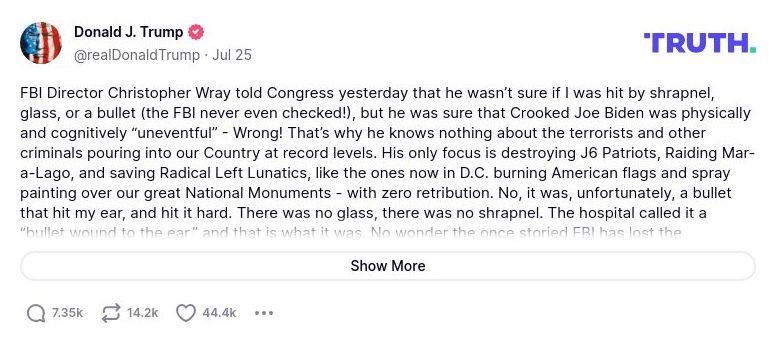 Post preview from Donald Trump