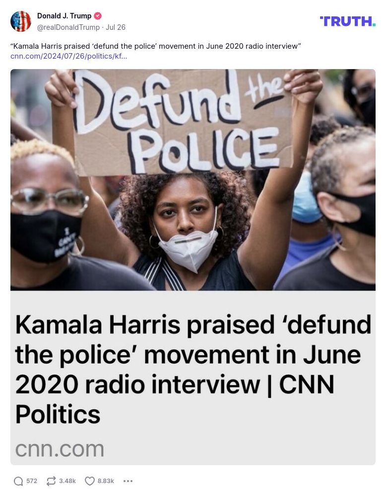 Post preview from Donald Trump