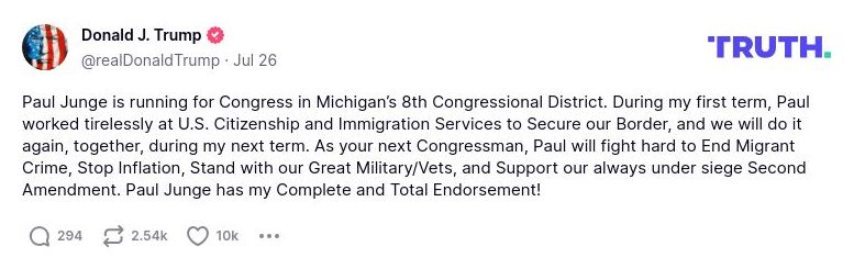 Post preview from Donald Trump