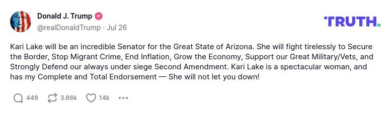 Post preview from Donald Trump