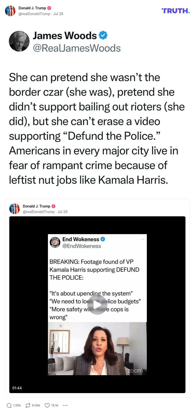 Post image from Donald Trump