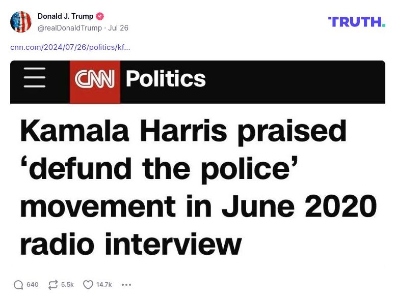 Post preview from Donald Trump