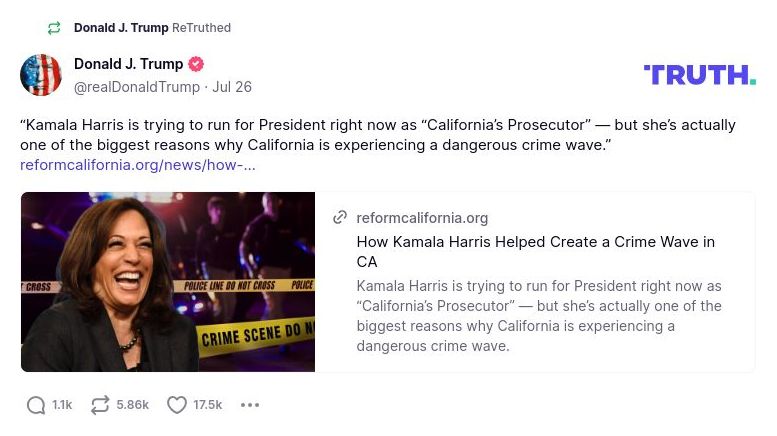 Post image from Donald Trump