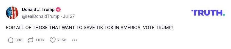 Post image from Donald Trump