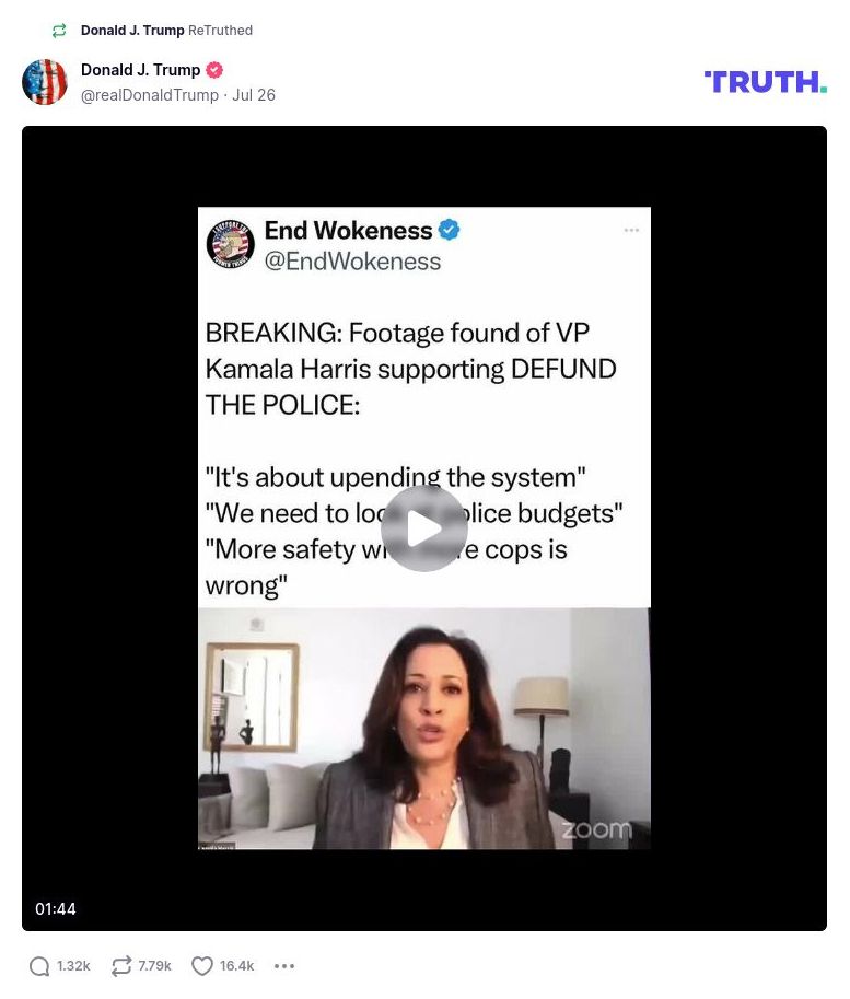 Post image from Donald Trump