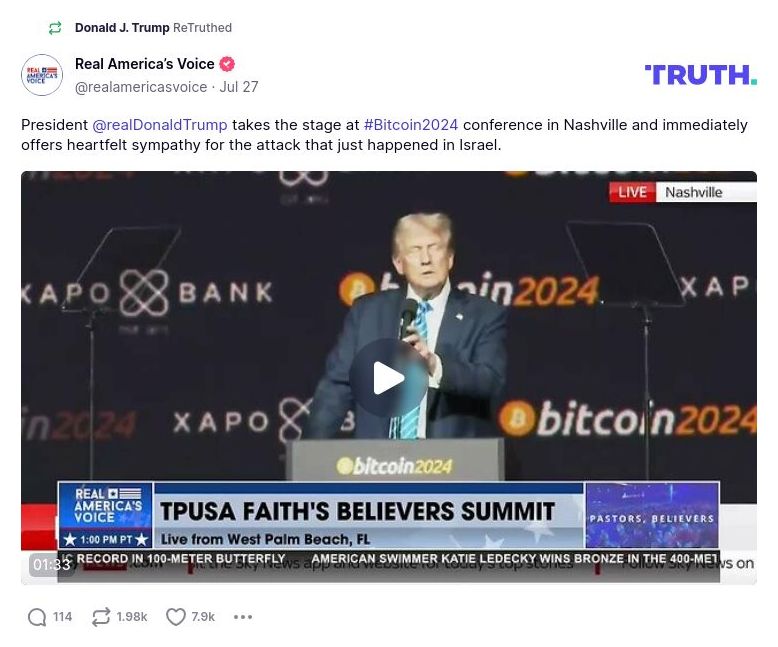 Post preview from Donald Trump