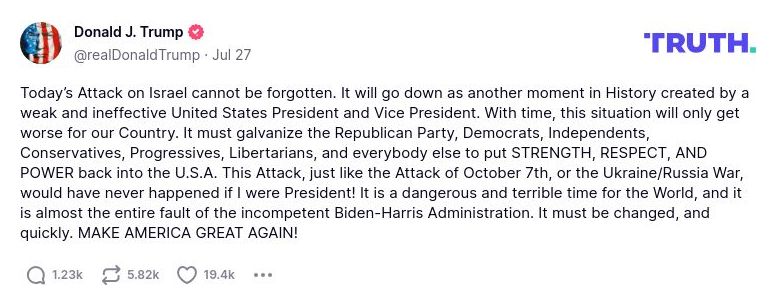 Post preview from Donald Trump