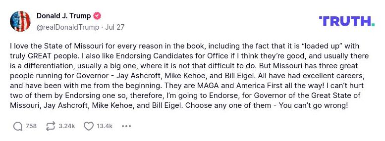 Post image from Donald Trump