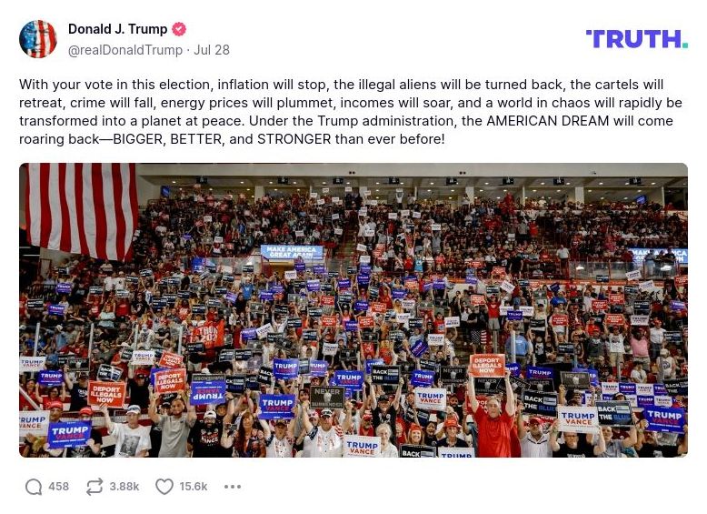 Post preview from Donald Trump