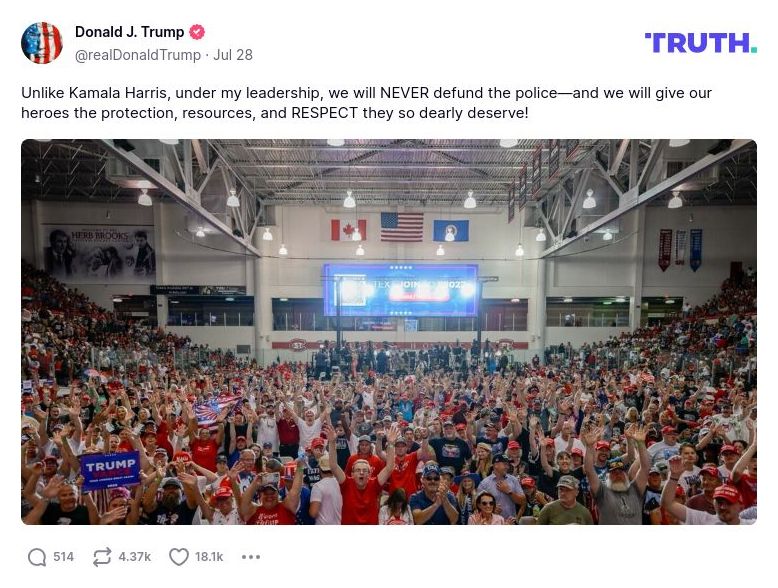 Post image from Donald Trump