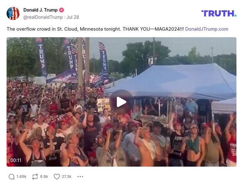 Post image from Donald Trump