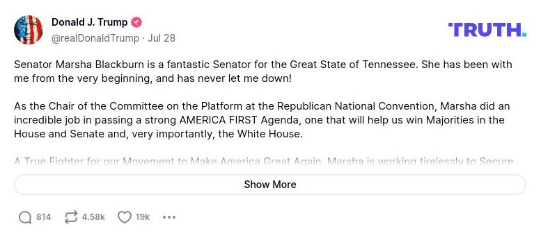 Post image from Donald Trump