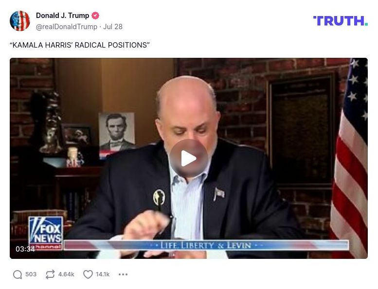 Post image from Donald Trump