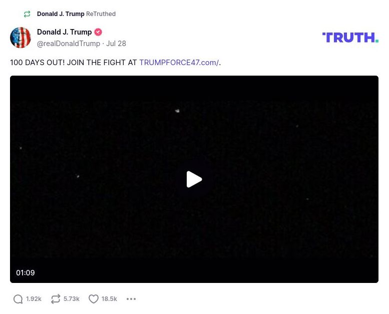 Post preview from Donald Trump