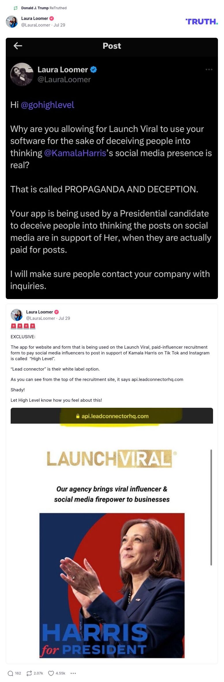 Post image from Donald Trump