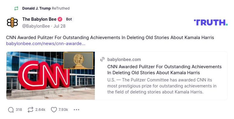 Post preview from Donald Trump