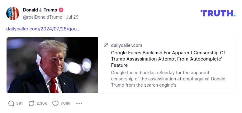 Post image from Donald Trump