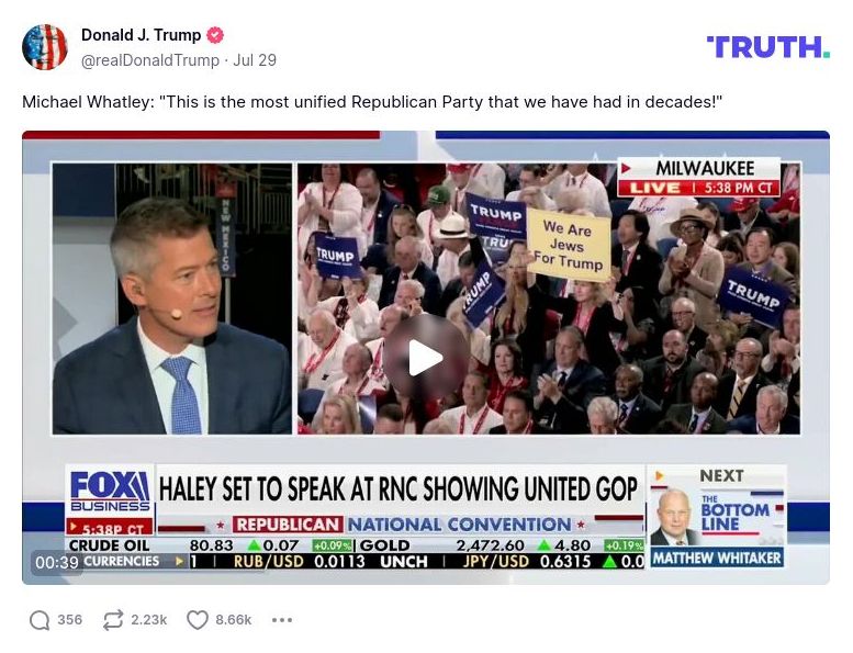 Post image from Donald Trump