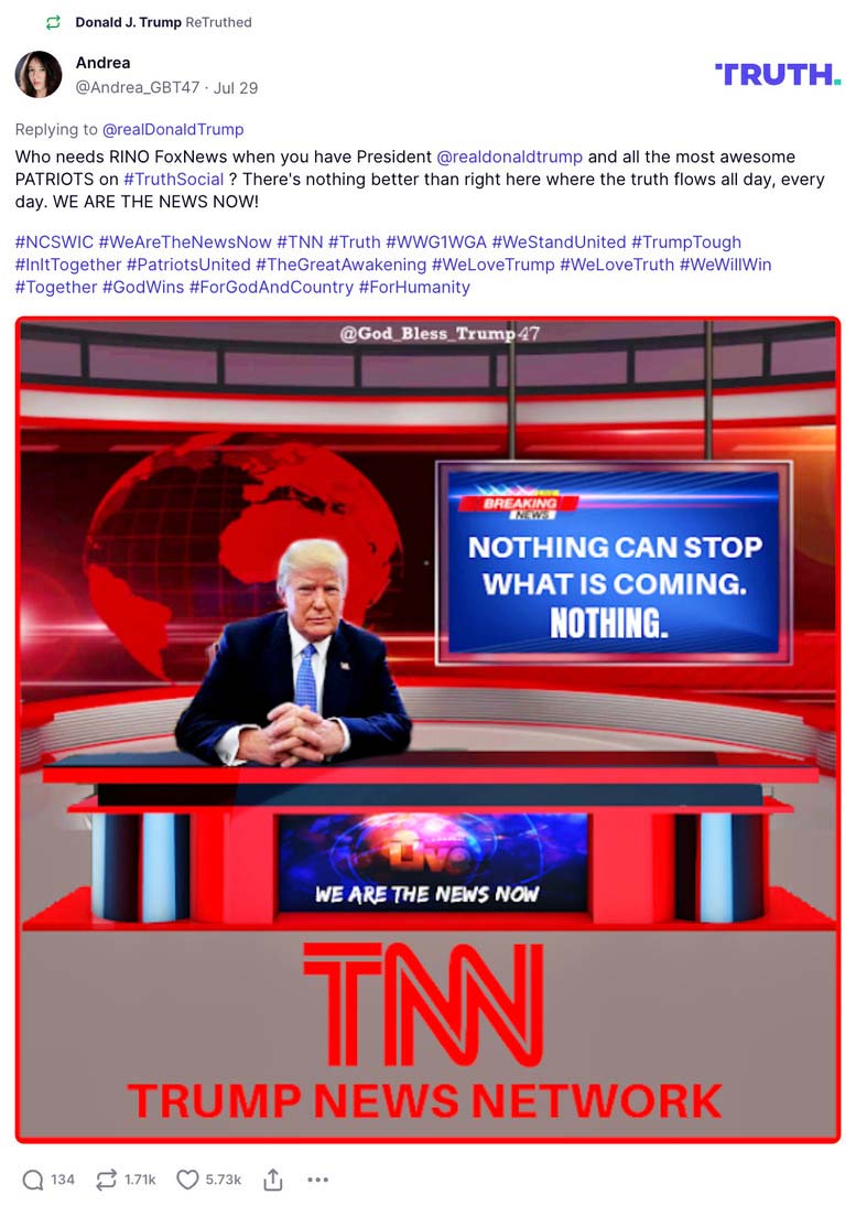 Post image from Donald Trump