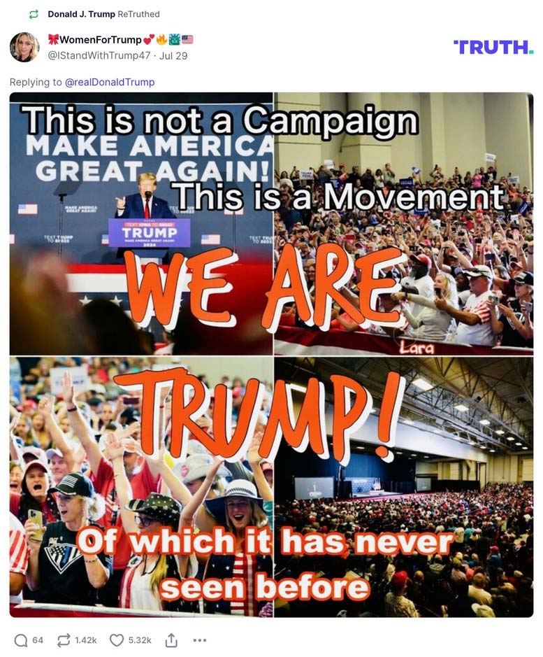 Post image from Donald Trump