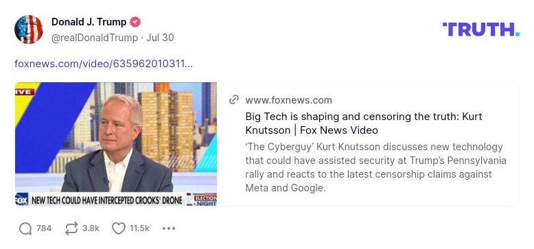 Post image from Donald Trump