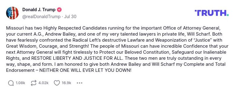 Post image from Donald Trump