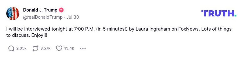 Post image from Donald Trump