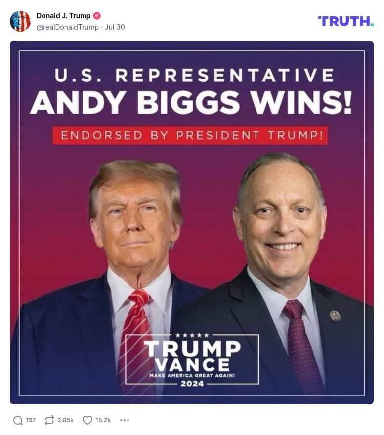 Post image from Donald Trump