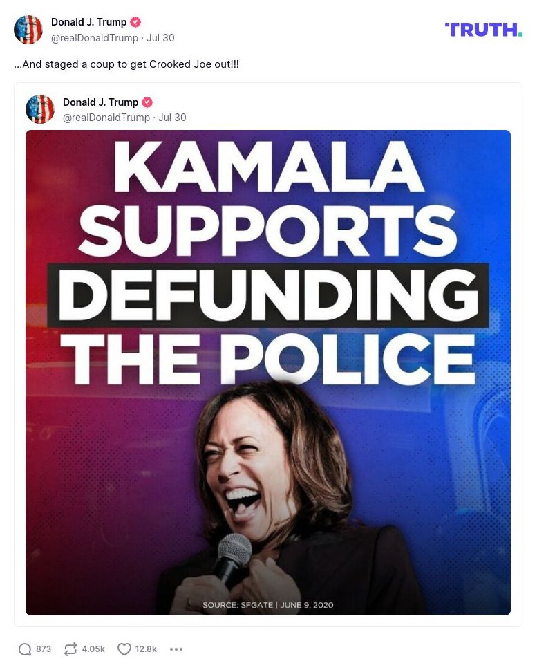 Post image from Donald Trump