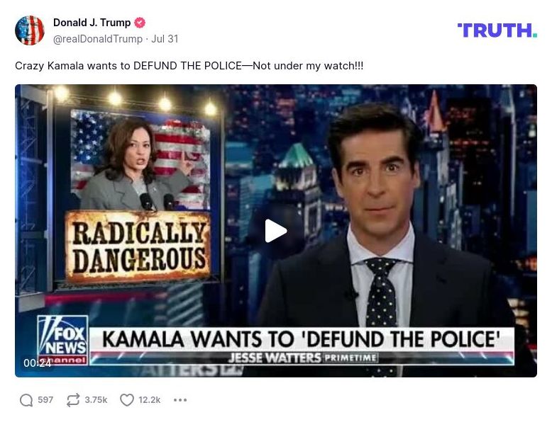 Post image from Donald Trump