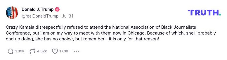 Post image from Donald Trump