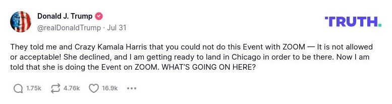 Post image from Donald Trump