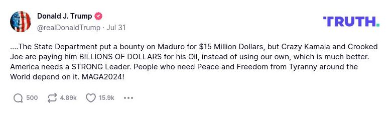 Post preview from Donald Trump