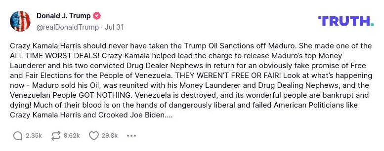 Post preview from Donald Trump