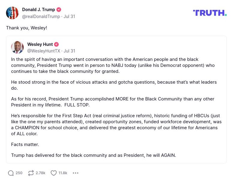 Post image from Donald Trump