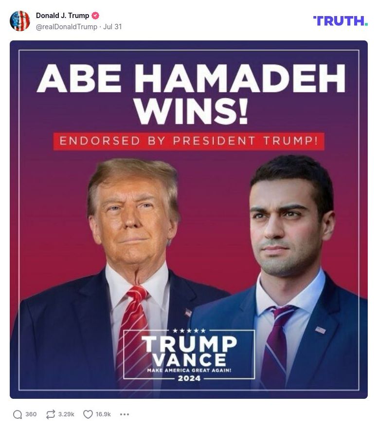 Post image from Donald Trump