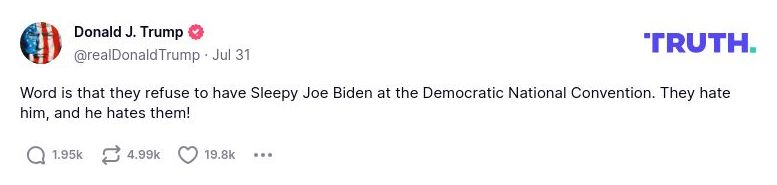 Post preview from Donald Trump