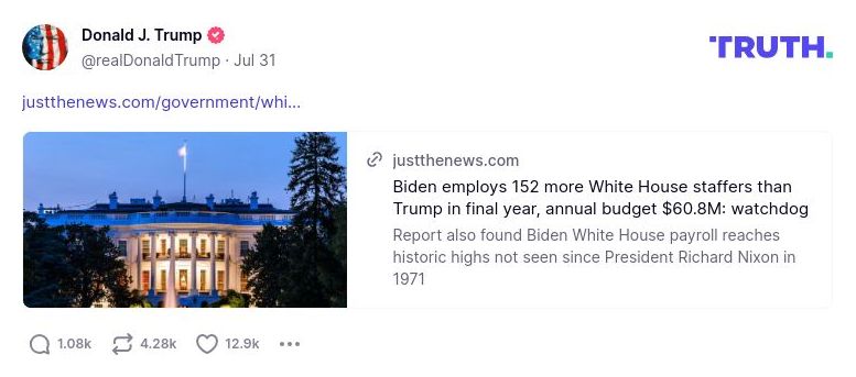 Post preview from Donald Trump