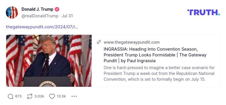 Post image from Donald Trump