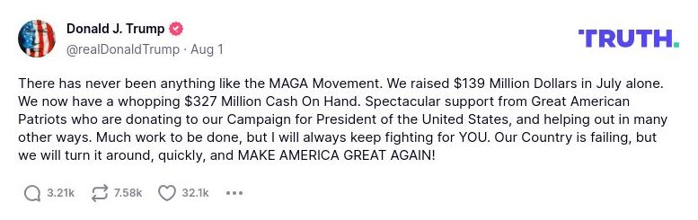 Post image from Donald Trump