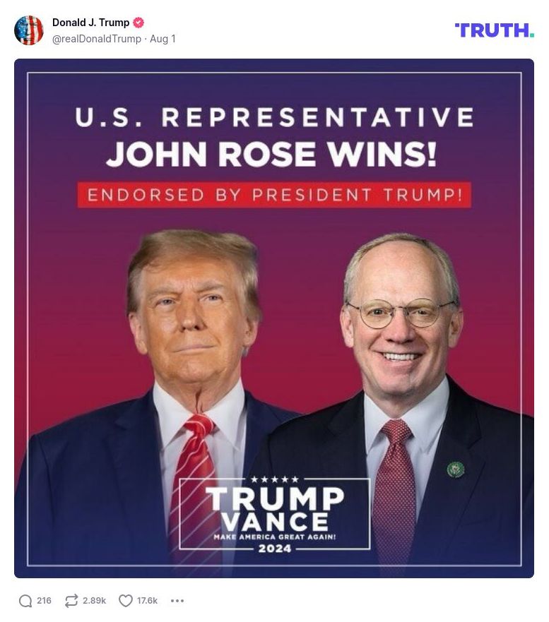 Post image from Donald Trump